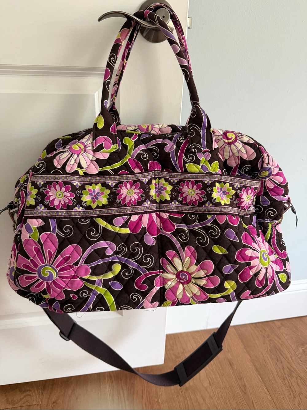Vera Bradley Floral Weekender Bag - Pink & Brown